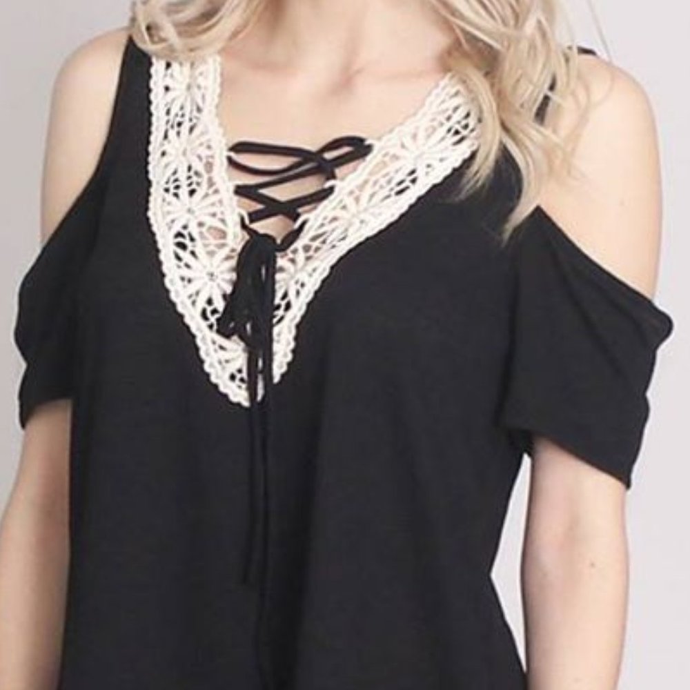 Lace-up Cold Shoulder Top